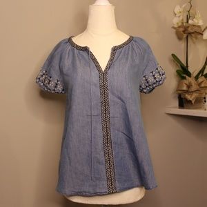 blue denim cute top